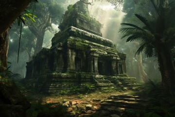 History jungle temple. Generate Ai