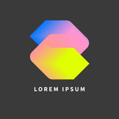 3d logotype, abstract geometric shape