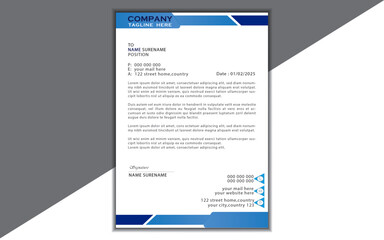 Letterhead Design Template,Creative, Minimal ,elegant Corporate Clean Letterhead Design Template. Business corporate letterhead design template. Vector illustration.