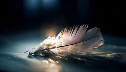 Feather quill elegance, creativity, and tranquility intertwined generated by AI