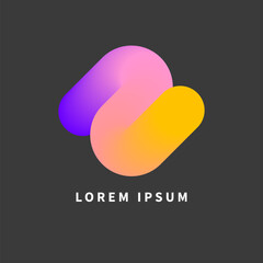 3d logotype, abstract geometric shape