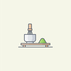 Matcha tea vector illustration