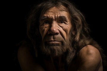 Neanderthal prehistoric man. Generate Ai