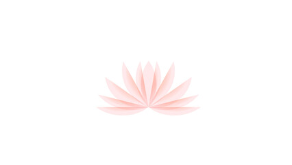 Lotus flower isolated, pink lotus on white background. illustration.