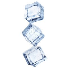 Three ice cubes cut out
