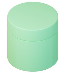 3d illustration of green cream jar isolated.