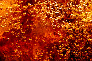 macro cola background,Background of cola with ice and bubbles. Side view background of refreshing cola flavored soda with carbonated with vintage tone,Thailand, Turkey - Middle East, Cola, Soda, Bubbl