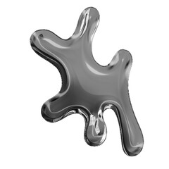 Glass Liquid Bubble Abstract Y2K Shape