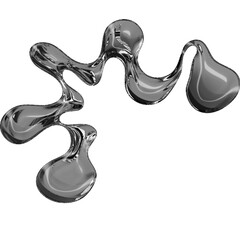 Glass Liquid Bubble Abstract Y2K Shape