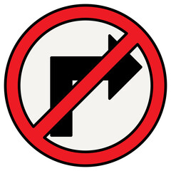 no turn right traffic sign