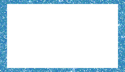 Blue frame glitter on transparent background. Rectangle element .Design for decorating,background, wallpaper, illustration