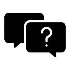 question and answer glyph icon