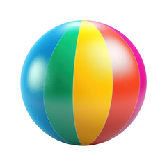 Colorful beach ball isolated on transparent background, PNG, Generative AI