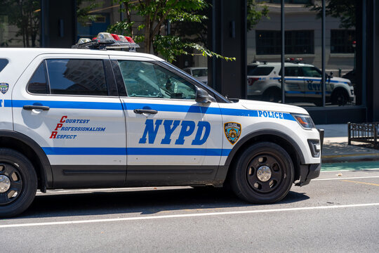 New York City, NY, USA - August 20, 2022: A NYPD Police car in New York City, USA.