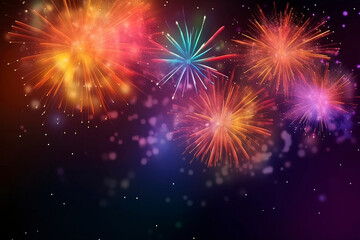 Fireworks blooming during festivals. AI technology generated image