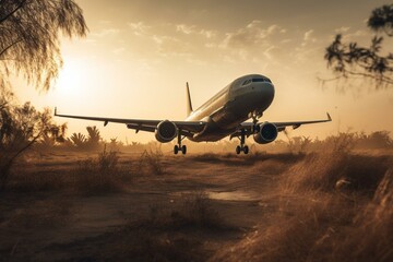 Fototapeta na wymiar A location where airplanes take off and land. Generative AI