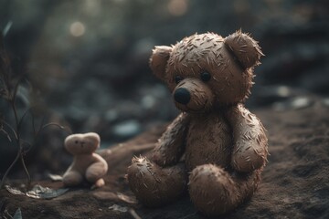 Adorable stuffed teddy bear holding a heart, the perfect symbol of affection for Valentine's Day. Generative AI