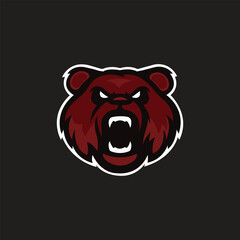 Angry Bear Roar Mascoat Logo Design.