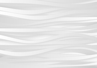 Grey white wavy stripes abstract elegant background. Vector design