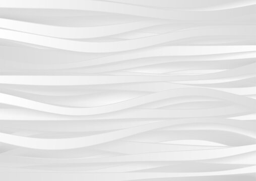 Grey white wavy stripes abstract elegant background. Vector design © saicle