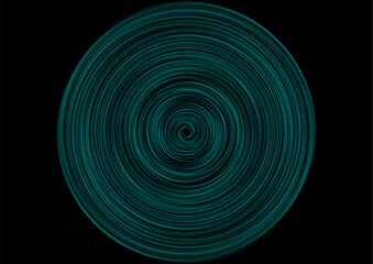 Black blue circular lines concept abstract tech background. Minimal vector design