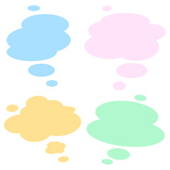 4 colorful speech bubbles set.