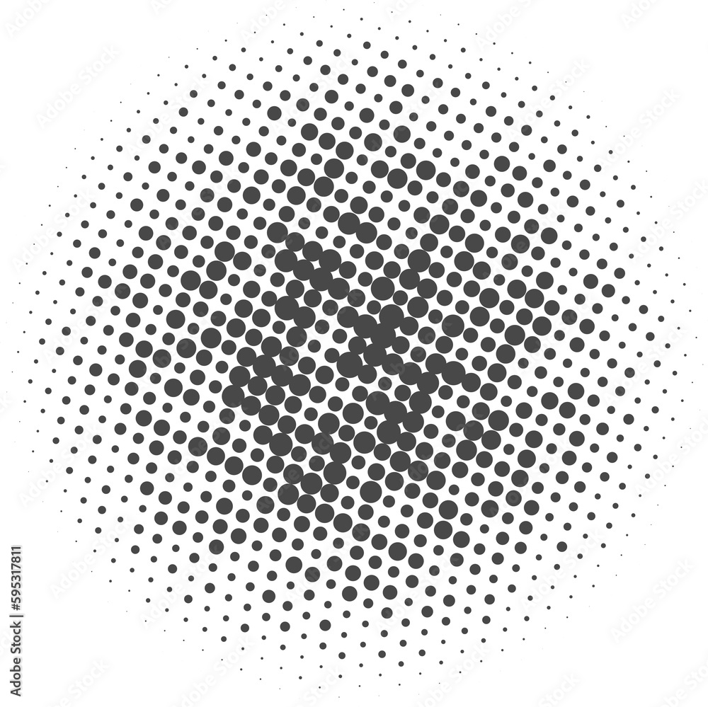 Poster circle dots with halftone pattern. round gradient background. elements with gradation points texture