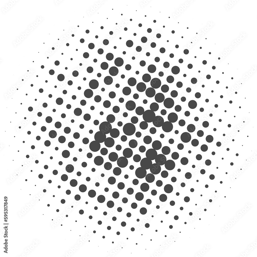 Poster circle dots with halftone pattern. round gradient background. elements with gradation points texture