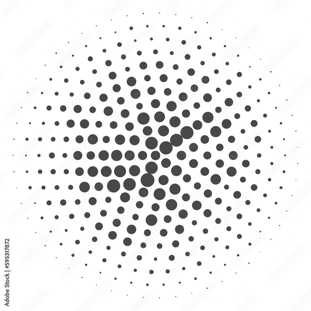 Poster circle dots with halftone pattern. round gradient background. elements with gradation points texture