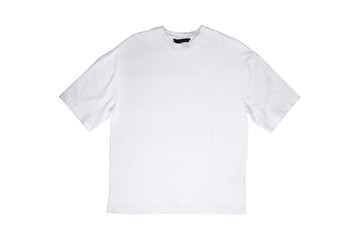 t-shirt design, men's white blank T-shirt template, front side, clothing mockup for print,...