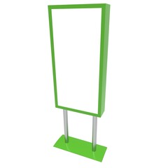 Isolated Blank green blackboard for template mockup 3d illustration