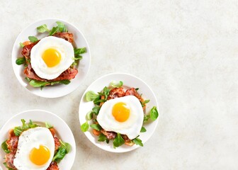 Open faced sandwiches with egg