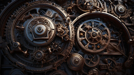 Fototapeta na wymiar Beautiful Steampunk Clockwork