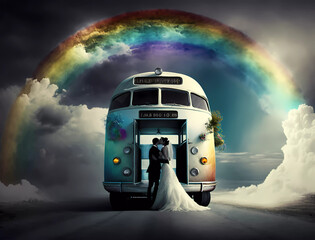 wedding on rainbow