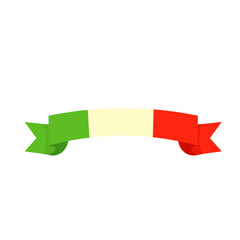 Italy flag ribbon - isolated vector illustration