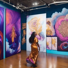 Psychic Waves 2023 | a live art exhibition featuring artist who specialize in the Psychic Waves, showcasing styles  that embody the trend's focus on experimentation and deeper meaning. powered by AI.