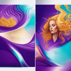 Psychic Waves 2023 |  poster flyer pamphlet brochure cover design layout space for advertisers, vector illustration template through the lens of the Psychic Waves, utilizing surreal imagery. Ai