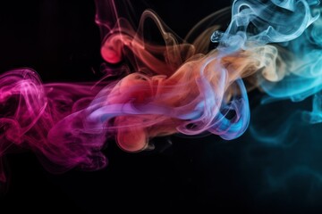 colourful smoke on black background