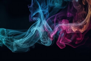 colourful smoke on black background
