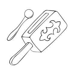 Toqyldak, Tokyldak Kazakh traditional folk musiacal instrument. Vector illustration