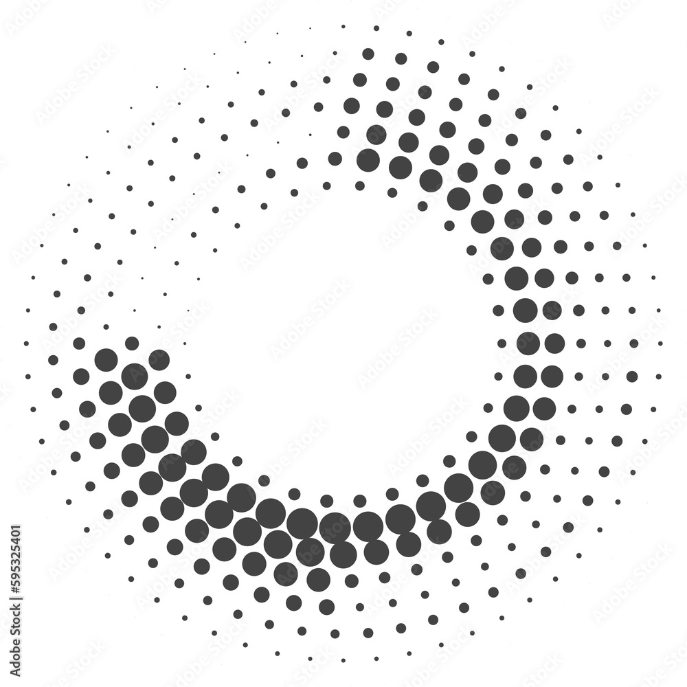 Poster dotted circle pattern. abstract halftone round. frame with random gradient gradation. grunge rings d