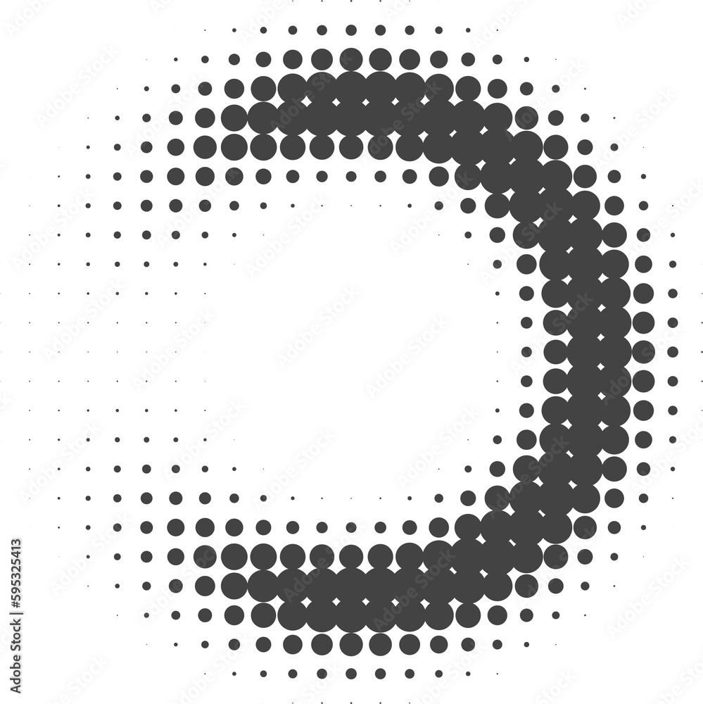 Poster dotted circle pattern. abstract halftone round. frame with random gradient gradation. grunge rings d
