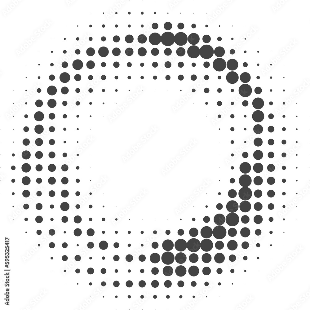 Poster dotted circle pattern. abstract halftone round. frame with random gradient gradation. grunge rings d