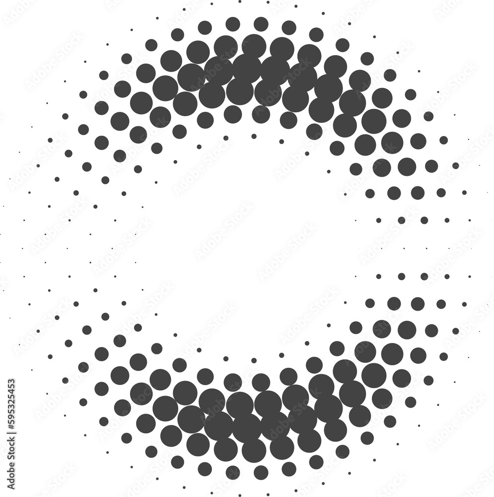 Poster dotted circle pattern. abstract halftone round. frame with random gradient gradation. grunge rings d