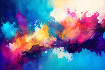 Abstract Watercolor Background: Use vibrant watercolour techniques to create an abstract background with bold colors and interesting textures