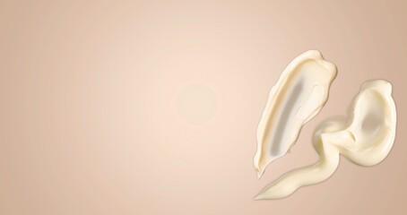 cosmetic smears of white creamy texture on  background