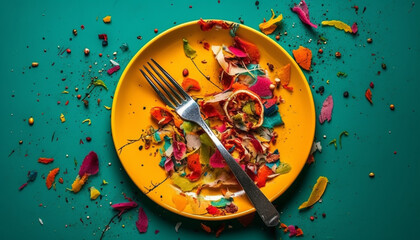 Vibrant colors decorate the gourmet party plate generated by AI