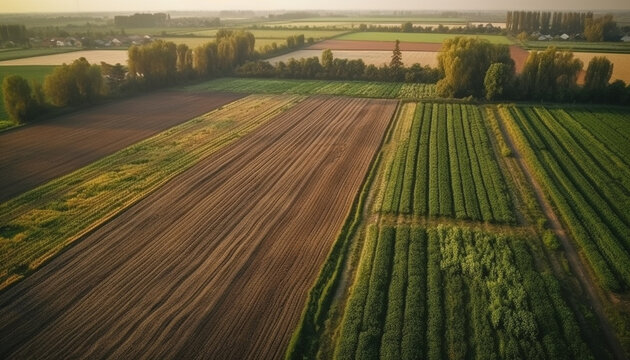 agricultural plantation airview landscape scene generated by AI