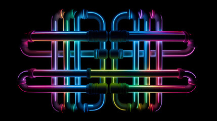 colorful Neon Lights Wallpaper, generative AI
