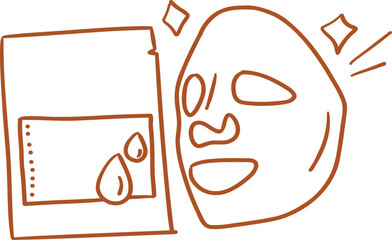 self care things_element_hand drawing style_transparent background_eps_facial treatment mask